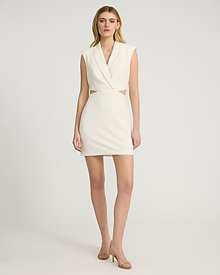 Cap Sleeve Side Cutout Mini Blazer Dress