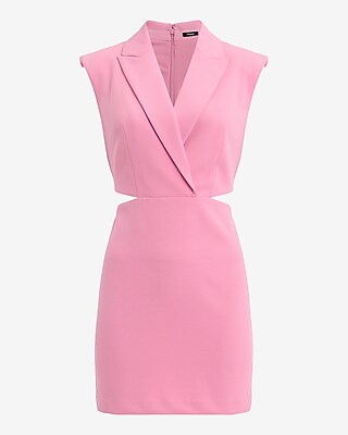 Cap Sleeve Side Cutout Mini Blazer Dress | Express