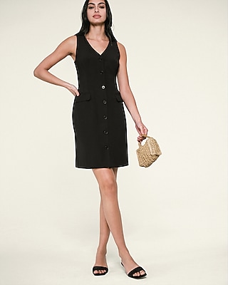 Editor V-neck Mini Vest Dress