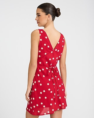 Polka Dot V-Neck Sleeveless Mini Dress - image 2