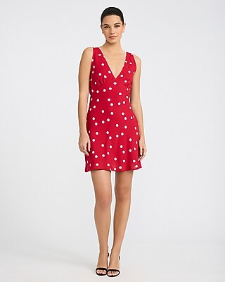 Polka Dot V-Neck Sleeveless Mini Dress - image 3