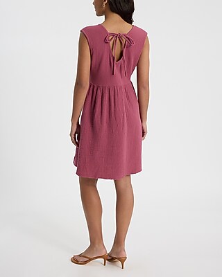 Sleeveless V-Neck Tie Back Mini Dress - image 2
