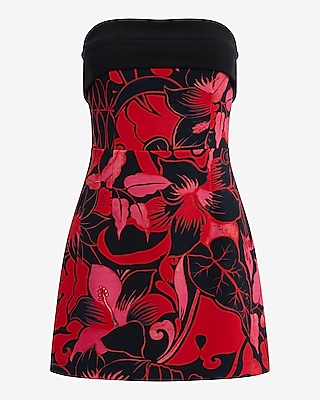 Printed Strapless Mini Dress