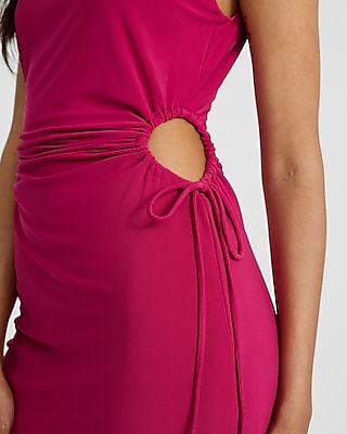 Crew Neck Sleeveless Side Tie Cutout Mini Dress