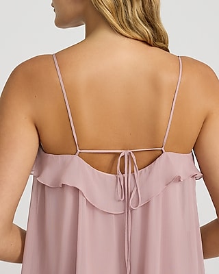 Scoop Neck Sleeveless Ruffle Flowy Mini Dress