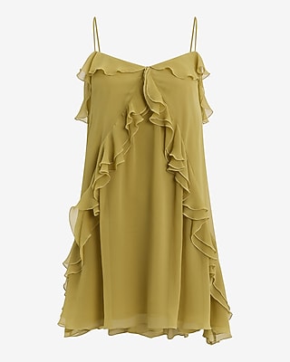 Scoop Neck Sleeveless Ruffle Flowy Mini Dress
