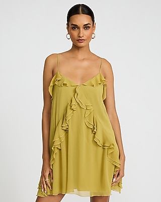 Scoop Neck Sleeveless Ruffle Flowy Mini Dress