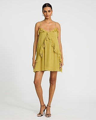 Scoop Neck Sleeveless Ruffle Flowy Mini Dress