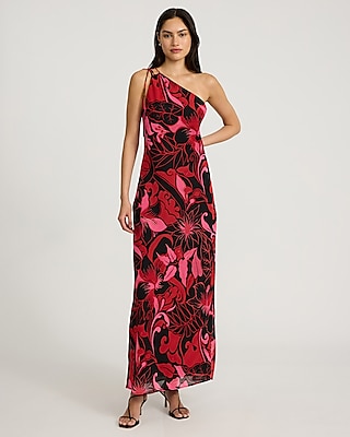Printed Sweetheart Tie Strap Smocked Maxi Dress | Express