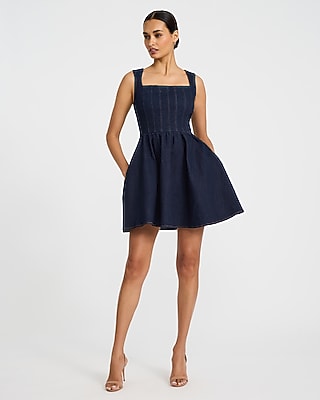 cocktail vs formal dresses Women's Fit & Flare Mini Dress with Ruffle Straps – OLENOVA main image 0