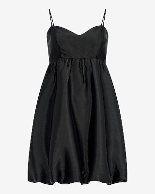 Satin Sweetheart Sleeveless Bubble Mini Dress