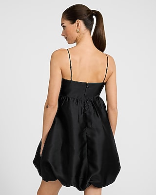 Satin Sweetheart Sleeveless Bubble Mini Dress