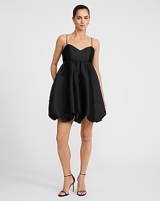 Satin Sweetheart Sleeveless Bubble Mini Dress