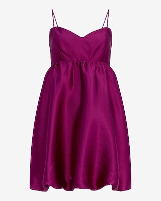 Satin Sweetheart Sleeveless Bubble Mini Dress
