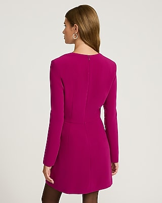 Square Neck Long Sleeve Fit and Flare Mini Dress