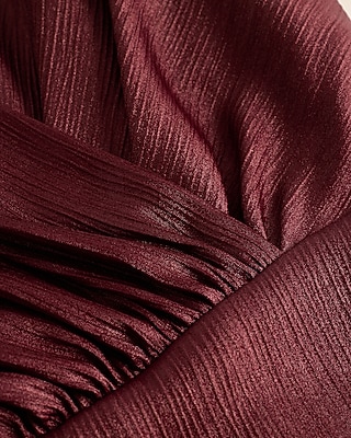 Metallic V-Neck Long Sleeve Wrap Mini Dress