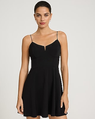 green emerald velvet dress Myra Lace Fit + Flare Mini Dress • Shop American Threads Hoco Boutique Black / L main image 0