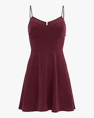 V-Wire Sleeveless Corset Smocked Back Mini Fit and Flare Dress