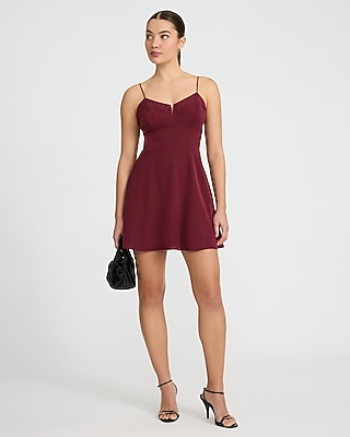 V-Wire Sleeveless Corset Smocked Back Mini Fit and Flare Dress