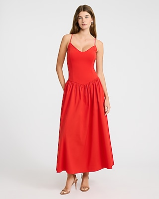 Strapless Mixed Media Sheer Lace Maxi Dress | Express