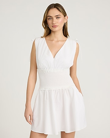 white dresses at express Xoxo Suns Out Mini Dress White 100% Cotton Cold hand wash separately Light Women's White Spring Dresses -