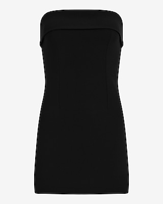 Crepe Strapless Foldover Mini Sheath Dress