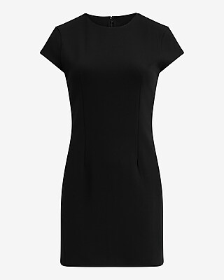 short sleeve mini dress black Ribbed Short Sleeve Mini Dress main image 0