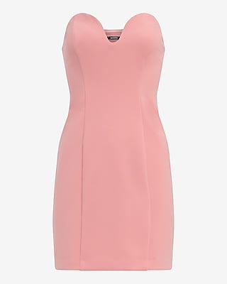Strapless Sweetheart V-Bar Mini Dress