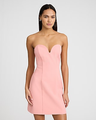 Strapless Sweetheart V-Bar Mini Dress