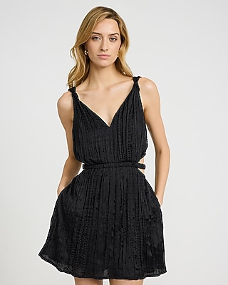 velvet dress black Black Velvet Wrap V Neckline Dress main image 0