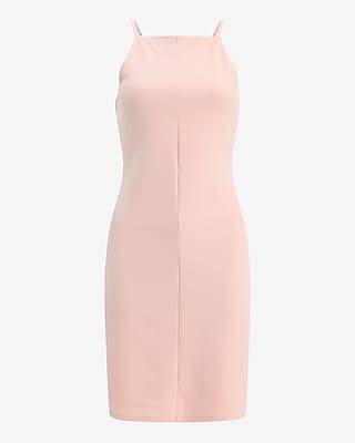 Square Neck Sleeveless Front Seam Mini Sheath Dress