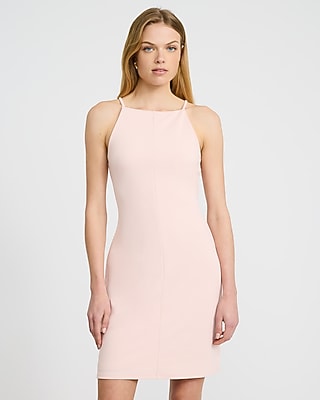 Square Neck Sleeveless Front Seam Mini Sheath Dress