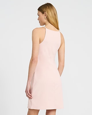 Square Neck Sleeveless Front Seam Mini Sheath Dress