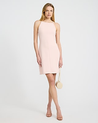 Square Neck Sleeveless Front Seam Mini Sheath Dress