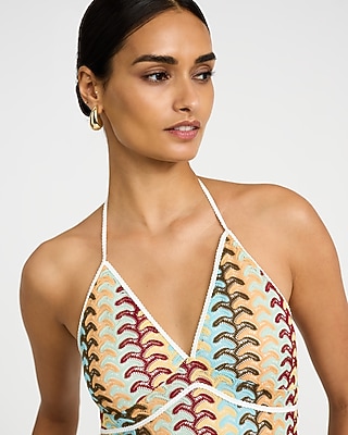 crochet halter dress Retrofete Jaycee Crochet Midi Dress main image 0