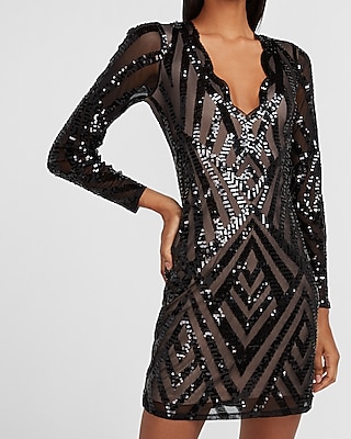 express black and gold sequin dress