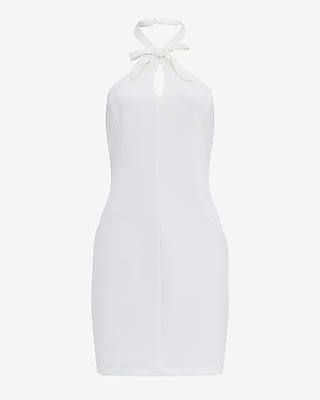 Bow Halter Neck Mini Sheath Dress