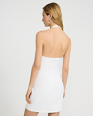Bow Halter Neck Mini Sheath Dress
