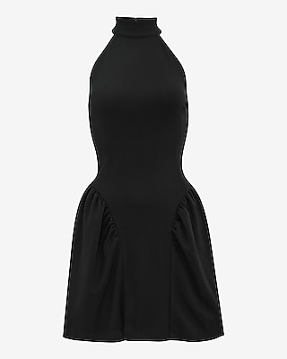 green emerald velvet dress The Contour Halter Mini Dress