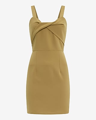 Sweetheart Sleeveless Twist Bow Mini Sheath Dress