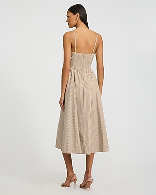 smocked drop waist midi dress Smocked Drop Waist Midi Dress - Ivory main image 0