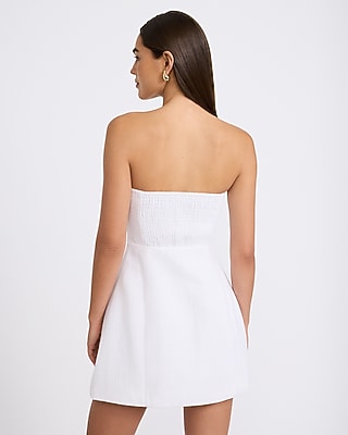 Boucle Strapless Structured Mini Dress - thumbnail 3