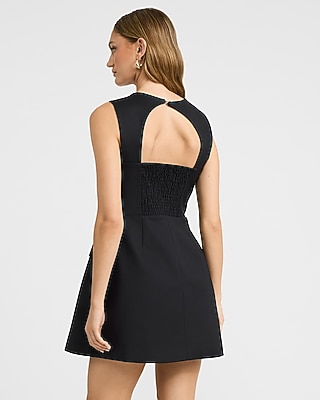 Structured Square Neck Fit and Flare Mini Dress