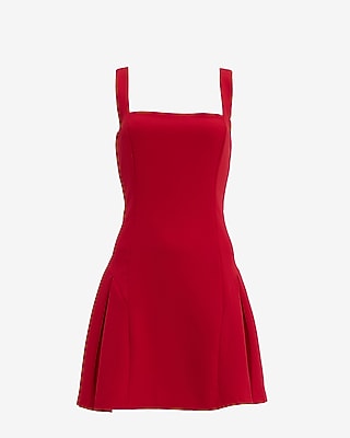 Square Neck Sleeveless Pleated Mini Dress - image 4