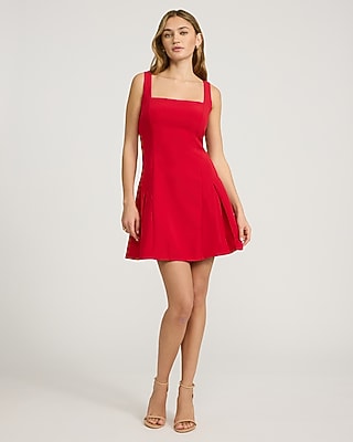 Square Neck Sleeveless Pleated Mini Dress - image 3