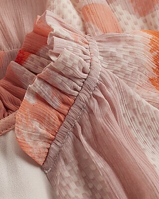 express pink ruffle dress Express Women Pink Ruffle Hem Sleeveless V-Neck Mini Dress Sz L EUC