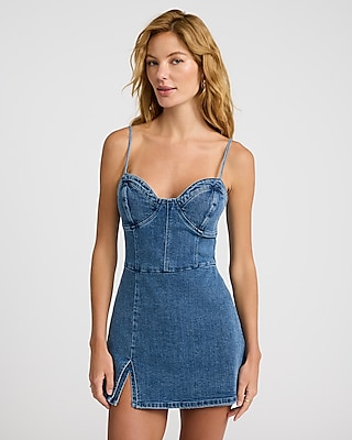 Medium Wash Sweetheart Sleeveless Denim Romper