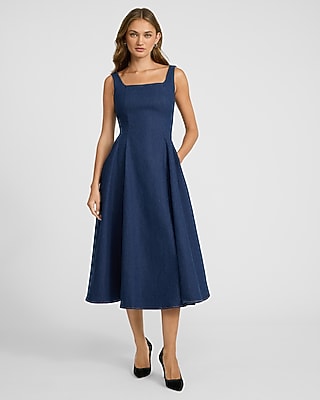 Jersey Floral Sleeveless Sweetheart Midi Dress