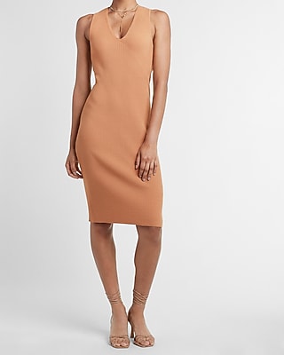 sleeveless ribbed midi sweater dress Sleeveless Ribbed Midi Sweater Dress