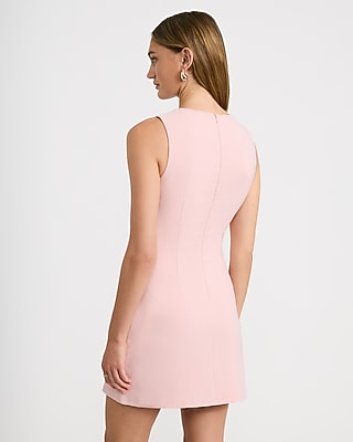 Crew Neck Bow Mini Sheath Dress